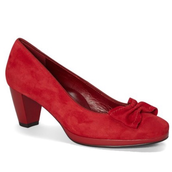 Ara Tivia Red Suede leather pumps size 35 / 5 shoe - Picture 2 of 7